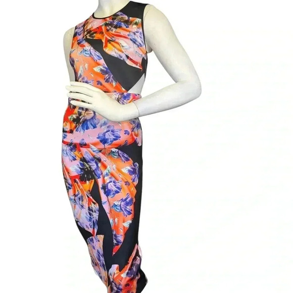 CLOVER CANYON Neoprene Multicolor Printed Stretch Women’s Mini Dress S D5 - Picture 5 of 14